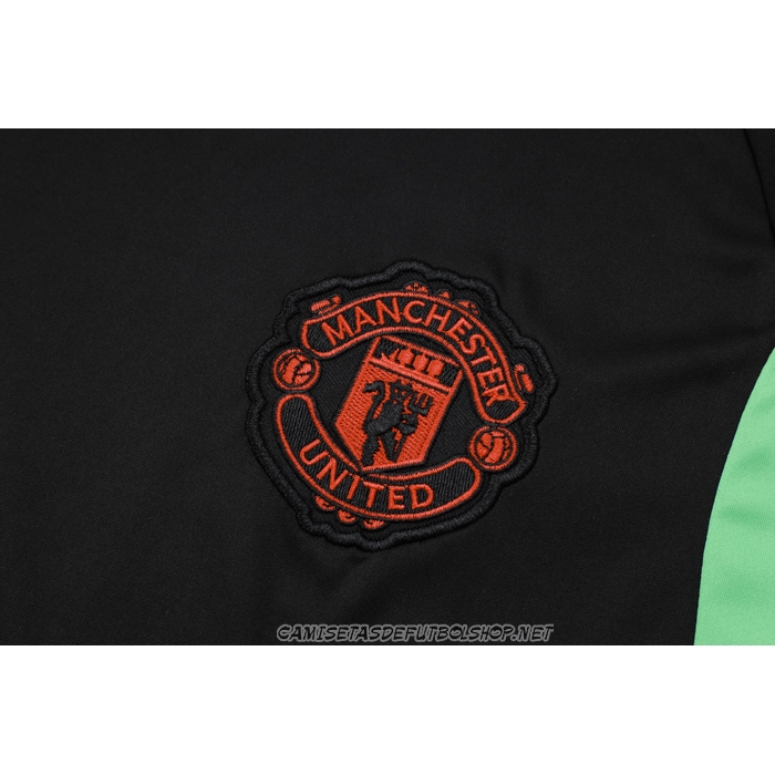 Chandal del Manchester United 23-24 Manga Corta Negro - Pantalon Corto